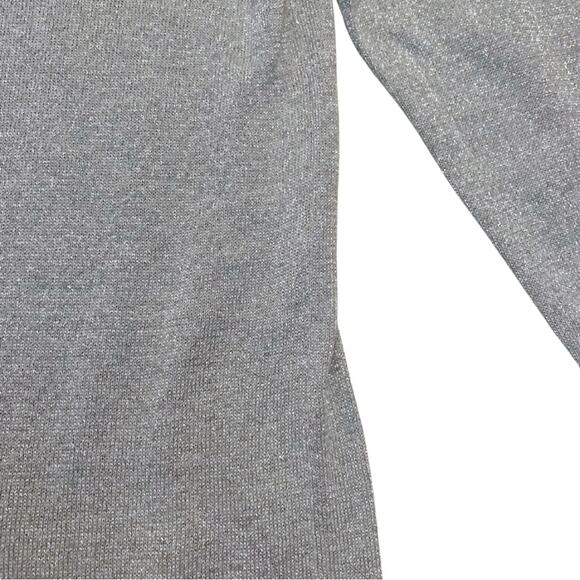 Michael Kors Turtleneck Cowl Long Sleeve Metallic Silver Gray Sweater Small - Picture 7 of 11